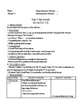Giáo án Tiếng Anh Lớp 3 (Global success) - Tuần 5 - Năm học 2022-2023